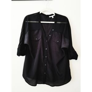 🌱 Francesca's | Sheer Black Blouse